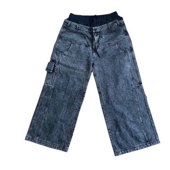 BLACKTAILOR W4 Denim Cargo Noise Jeans Size36 Black Double Waist Design - Picture 6 of 16